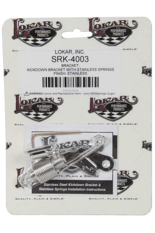 Stainless Steel Kickdown Bracket With Stainless Springs Lokar Performance Products SRK-4003