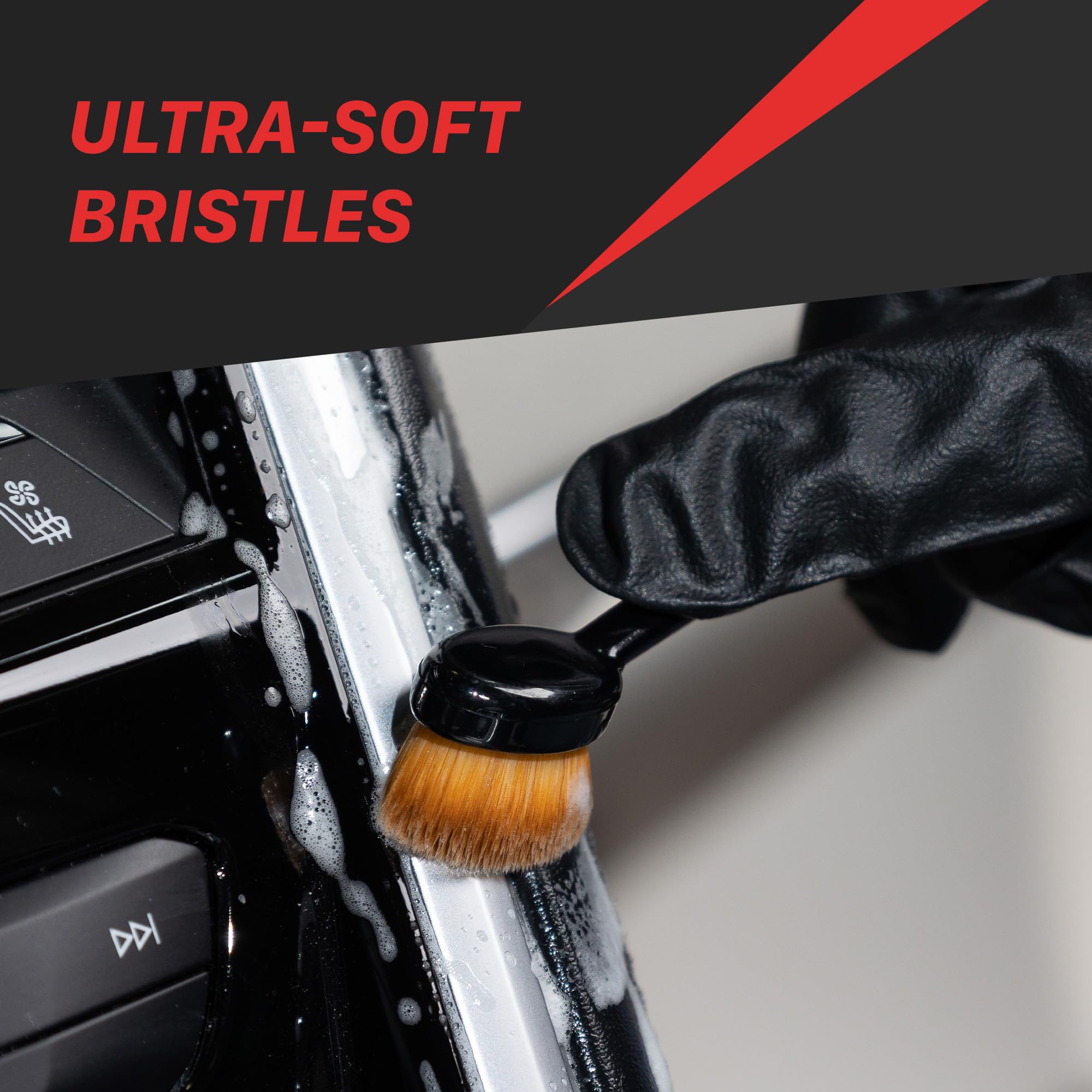 3-Piece Maxshine Detailing Brush Set | Large, Medium, Small Sizes, Ultra-Soft Bristles, Ergonomic Handles | Multi-Purpose Car Cleaning, Chemical Resistant, Easy to Clean
