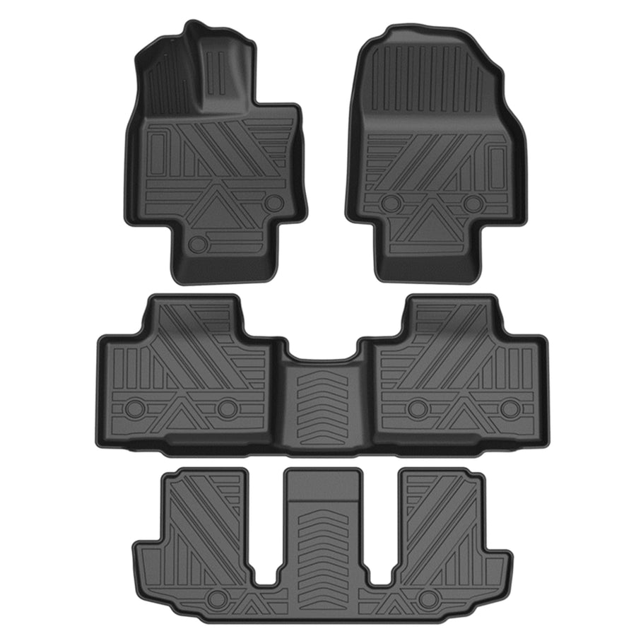 TOTALINER Black Horse Heavy Duty Floor Mat Anti-Skid Black 1.37'' Thickness Compatible with 2022-2023 Toyota Highlander 7-seats-FMTHI22