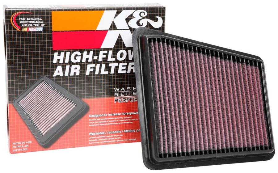 K&N Engine Air Filter: Replacement Car Air Filter, Washable, Clean Every 75,000 Miles, Reusable, Premium: Compatible with 2018-2019 GENESIS/KIA (G70, Stinger), 33-5073