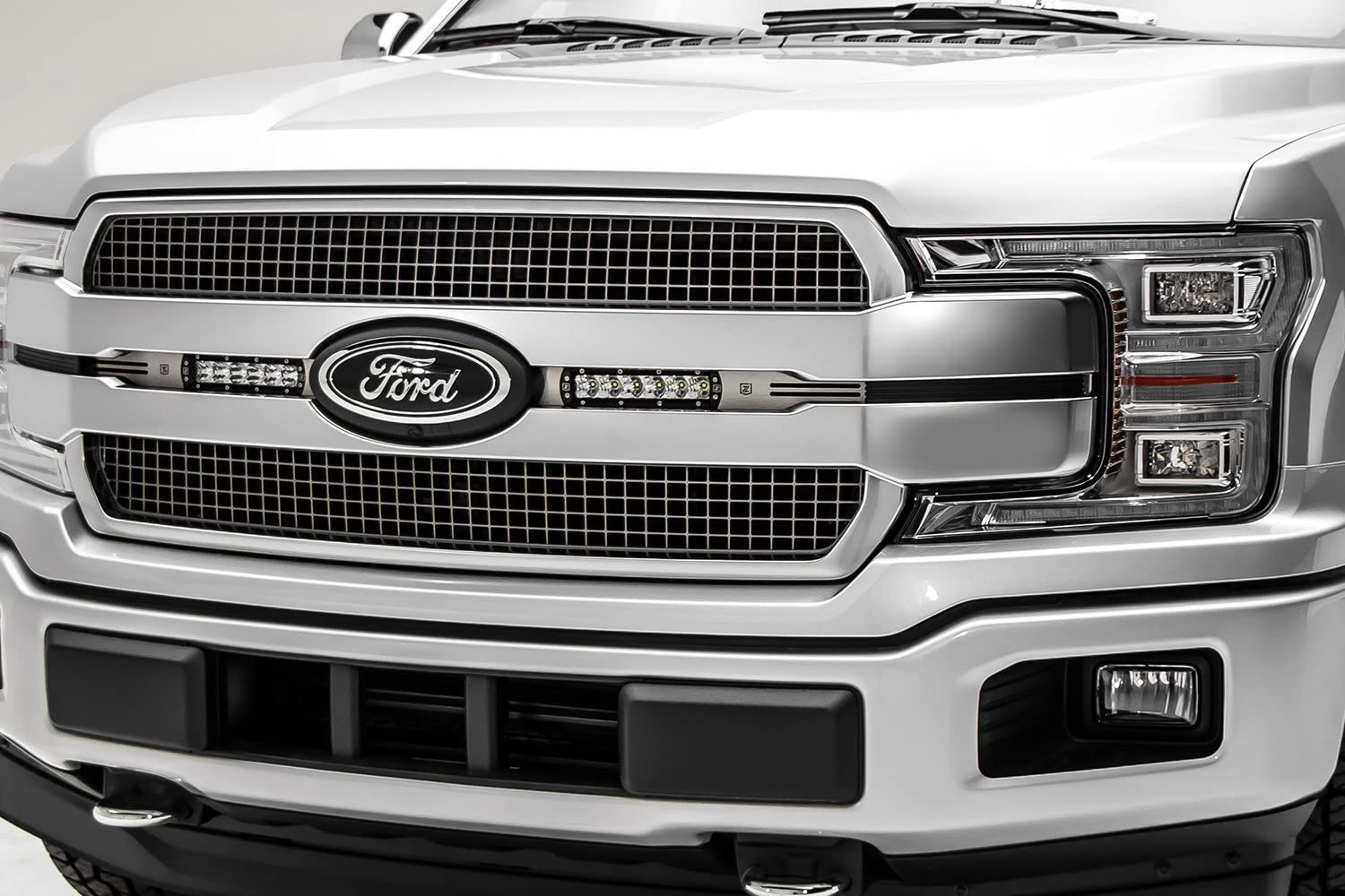ZROADZ 2018-2019 Ford F-150 OEM Grille Platinum LED Kit, Incl. (2) 6 Inch LED Straight Single Row Slim Light Bars - PN #z415583-KIT