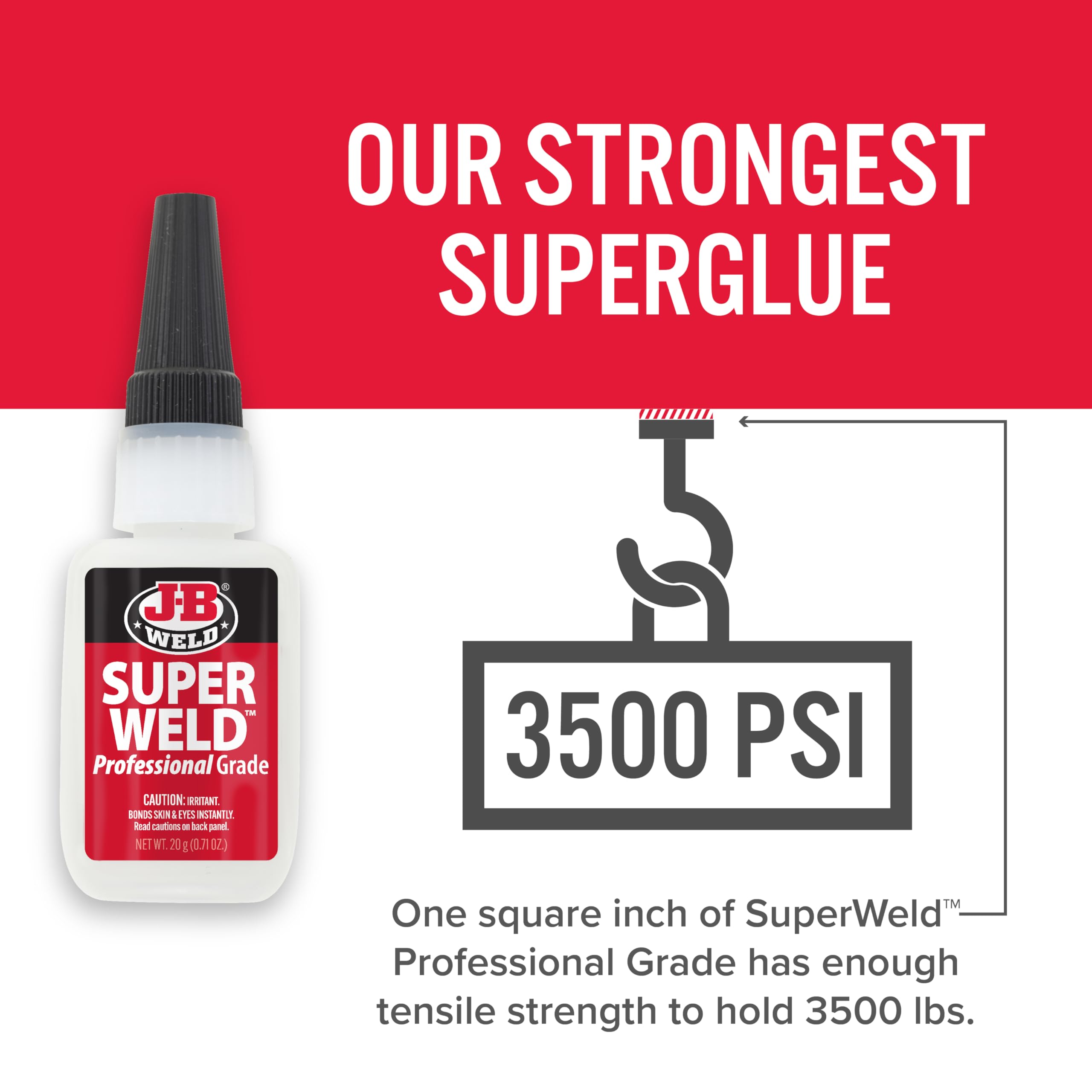 SuperWeld Glue J-B Weld 33120H - Clear Super Glue - 20g