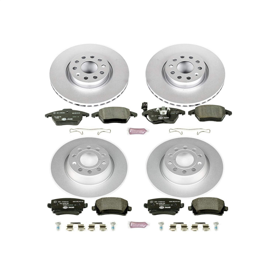 Power Stop ESK5798 Euro-Stop Front & Rear Brake Kit For Volkswagen Audi Volkswagen Eos 2007-2009, Passat 2010 [Model Specific]