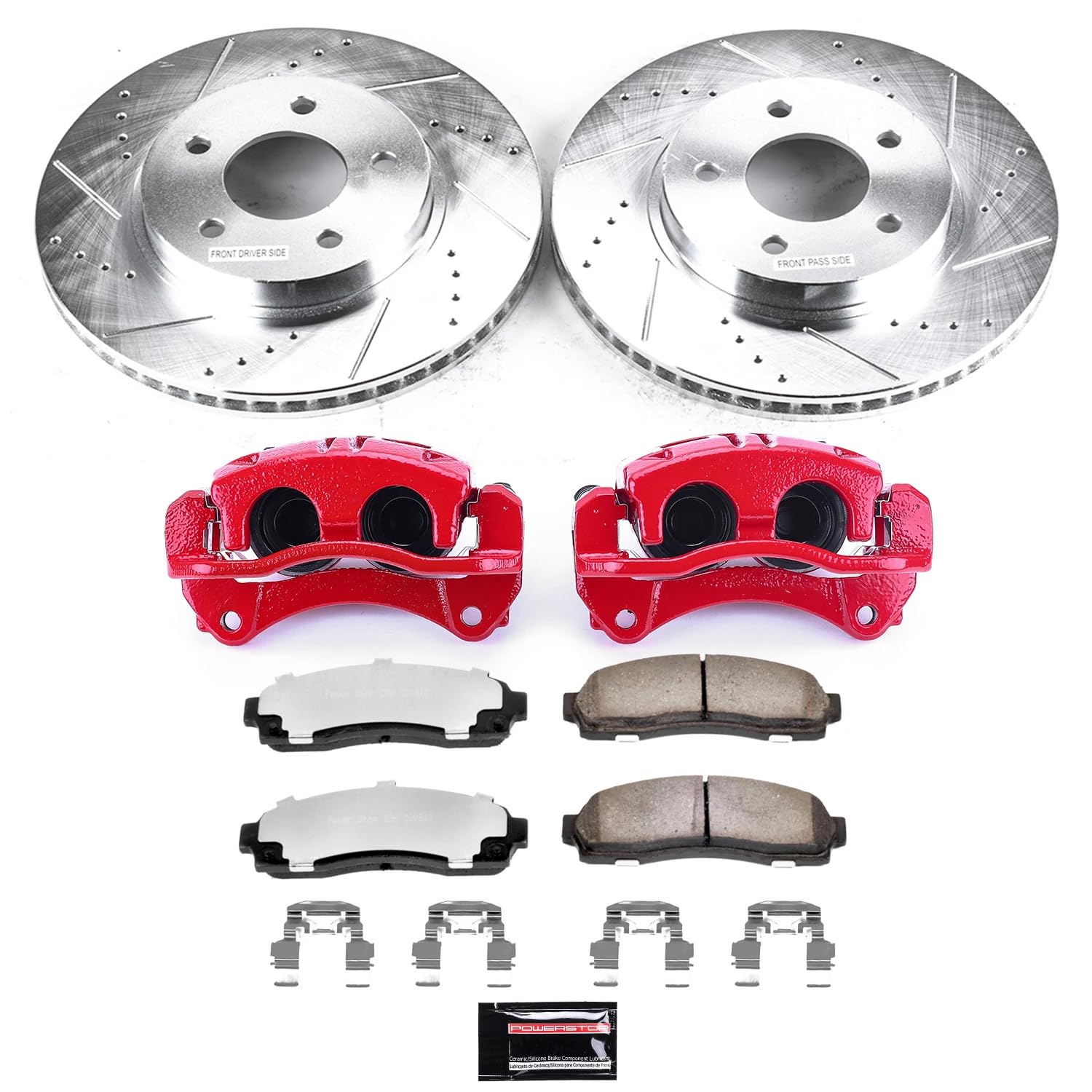 Power Stop Z36 KC1576-36 Truck & Tow Front Caliper Kit- Brake Rotors, Brake Pads and Brake Calipers