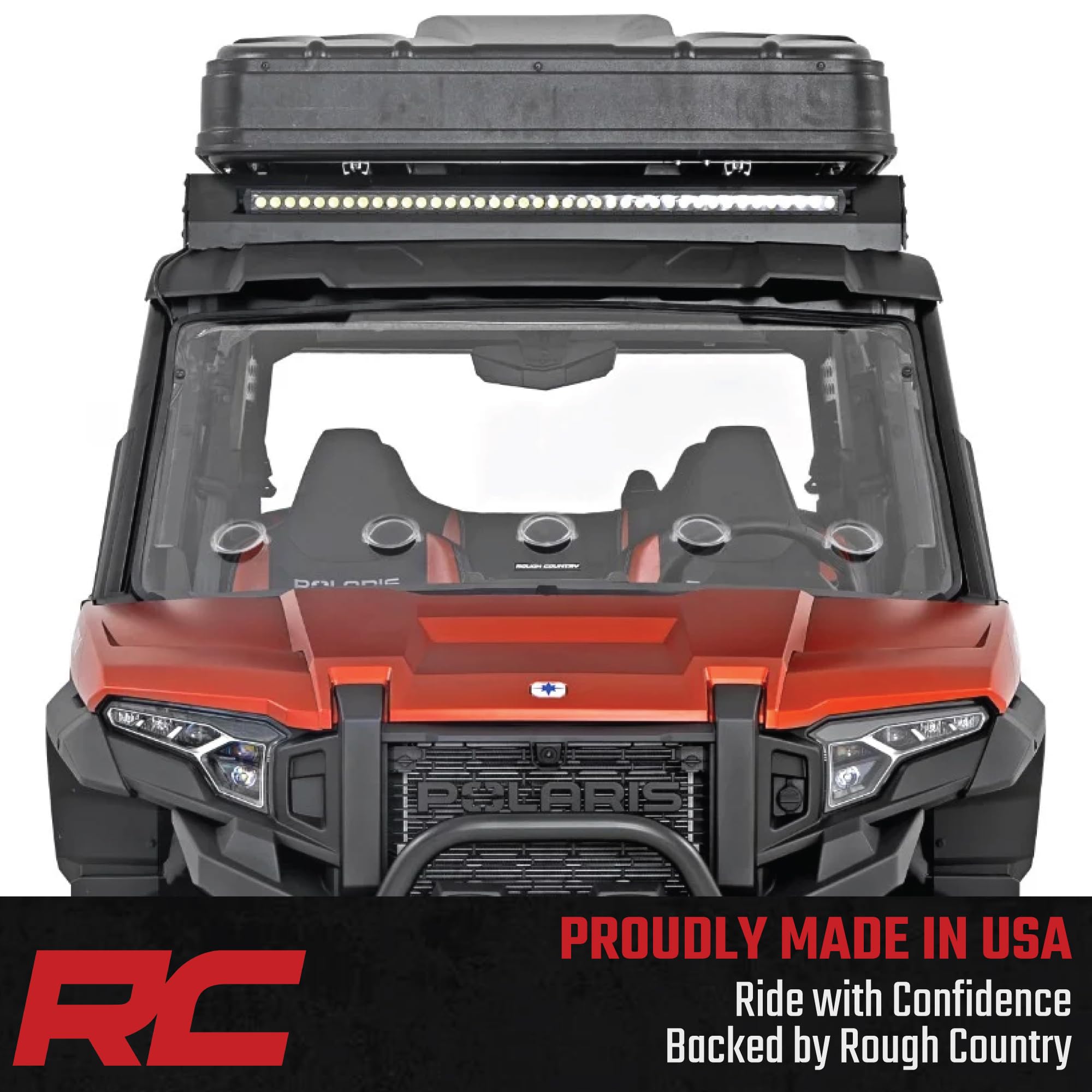 Vented Rough Country Full Windshield for Polaris Xpedition - Scratch Resistant 1/4" Polycarbonate, 250x Stronger than Glass