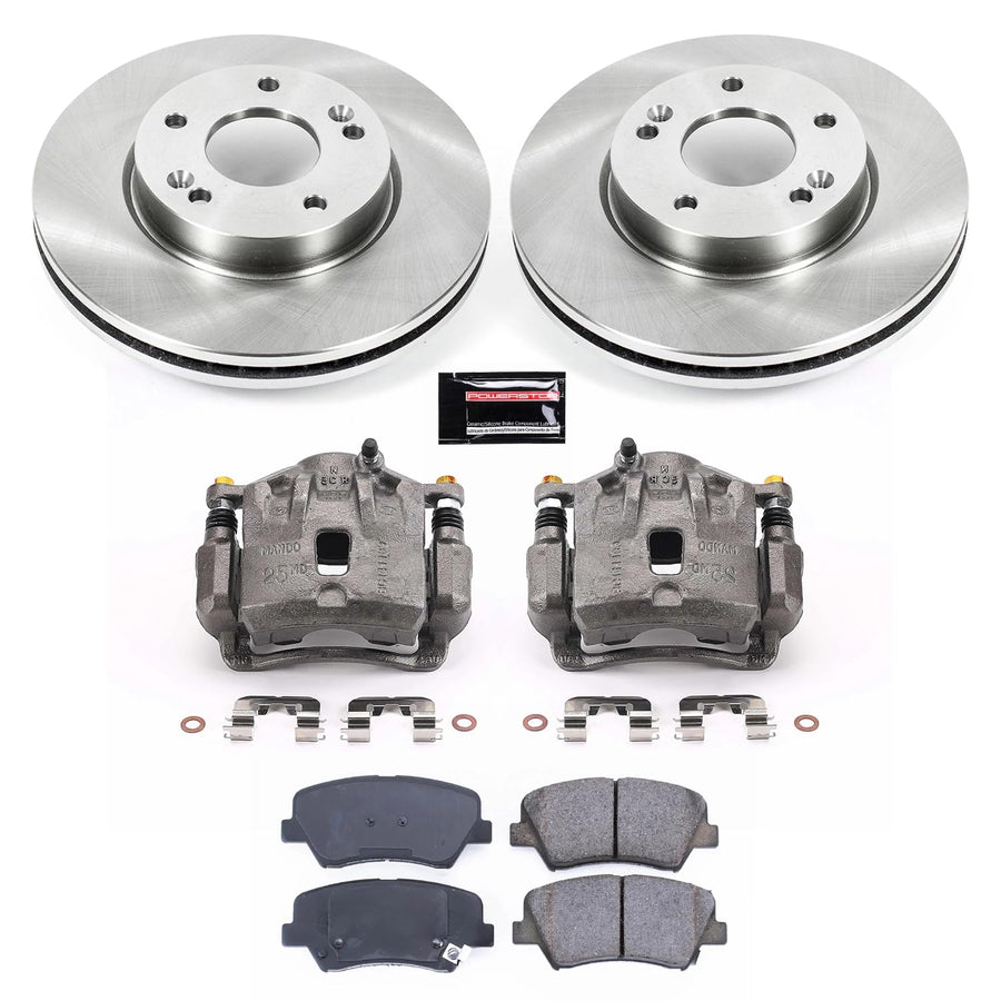 Power Stop Autospecialty KCOE6503 Front Caliper Brake Kit- Brake Rotors, Ceramic Brake Pads and Brake Calipers