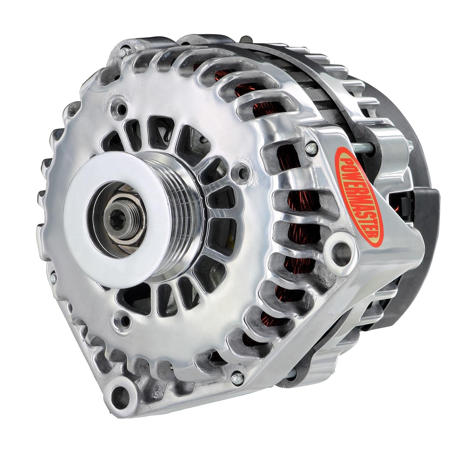 Alt GM Powermaster AD244 Polish 180A 6 grv Pulley w/4 pin VR 1-Wire or OE Hookup