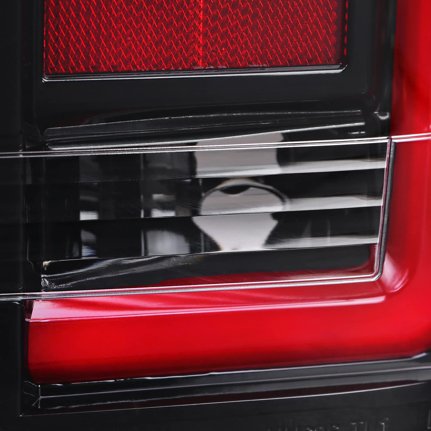 Pearl Black SPEC-D TUNING LED Tail Lights w/Red LED Light Bar Compatible with 2004-2015 Nissan Titan, Left + Right Pair Assembly