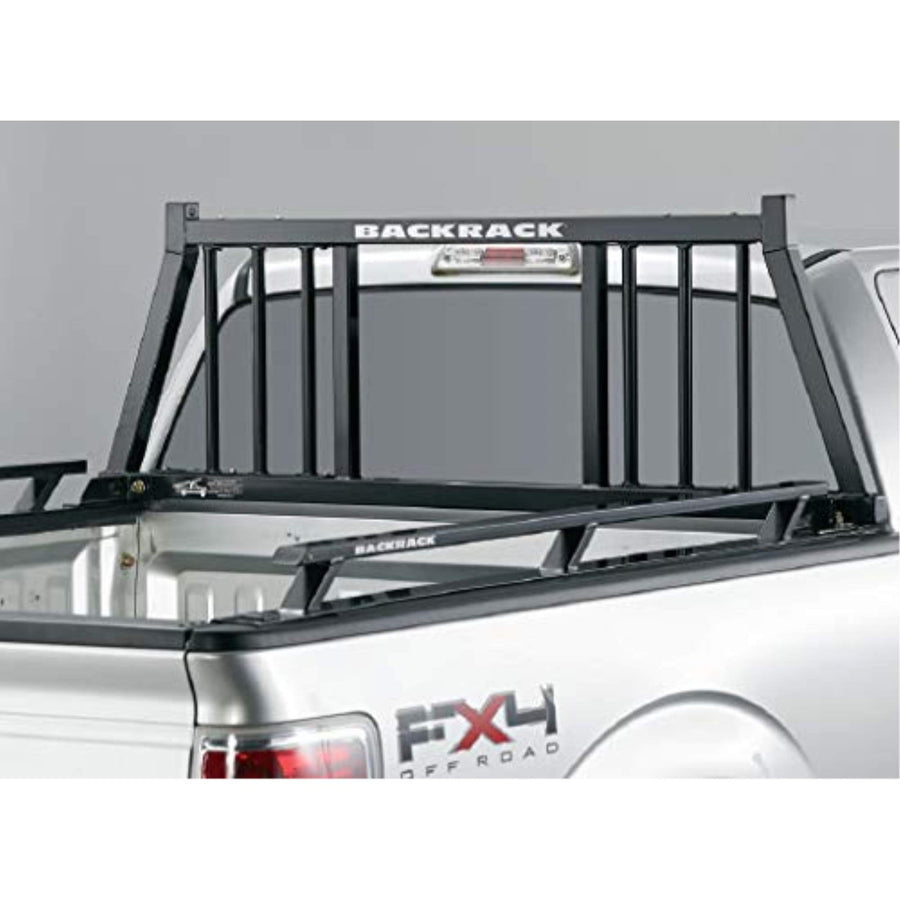 BACKRACK RealTruck Three Round Rack Frame Only | Black, No Drill | 148TR | Fits 2001-2025 Chevrolet/GMC Silverado/Sierra 2500/3500HD; 2017-2025 RAM 1500/2500/3500; 2004-2025 Nissan Titan & Others