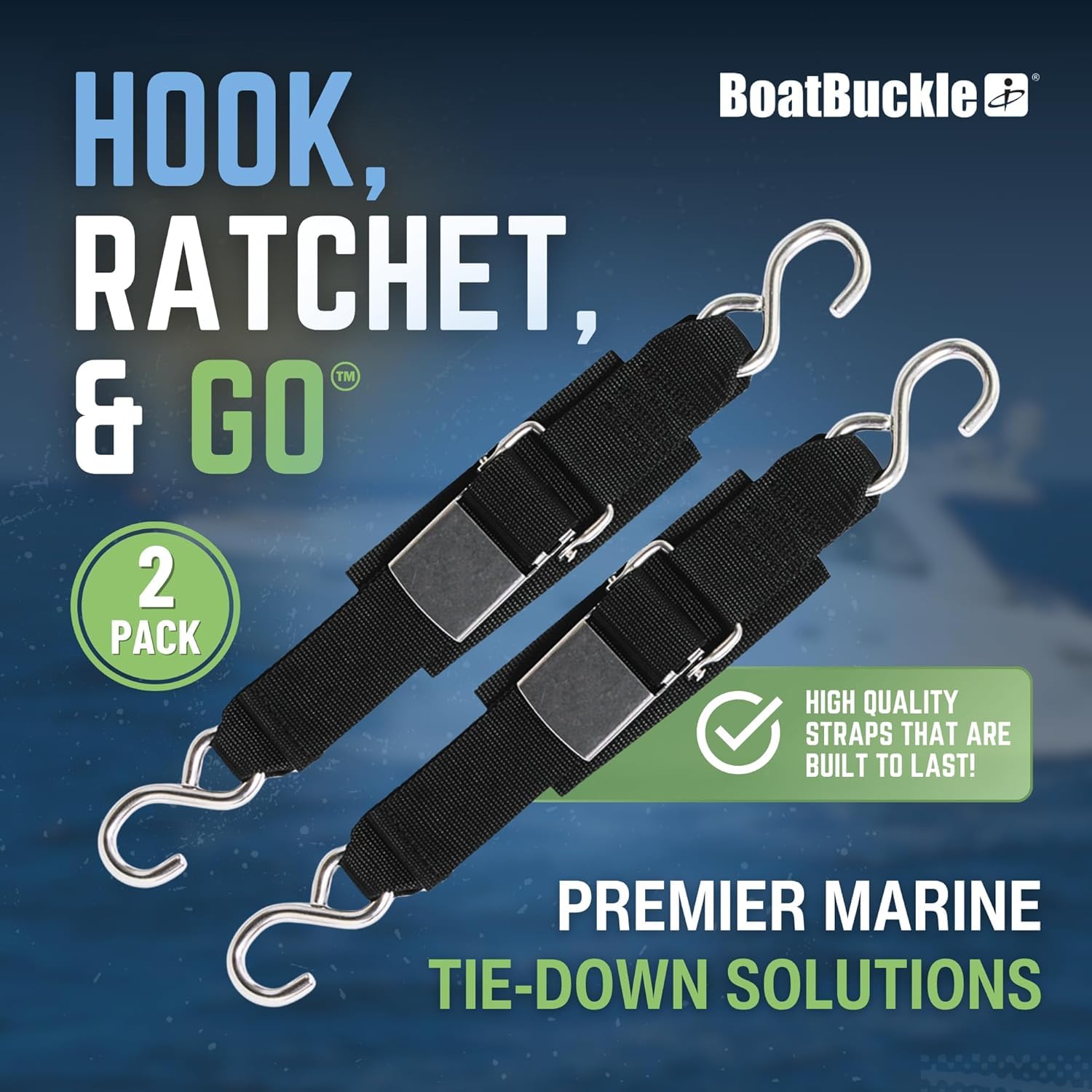 Kwik-Lok BoatBuckle Stainless Steel Transom Tie-Downs