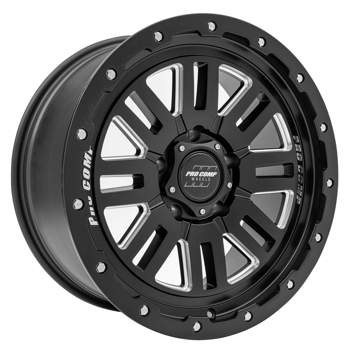 Cognito Pro Comp Black Wheel with Brushed Finish (20 x 9. inches /5 x 150 mm, 0 mm Offset)