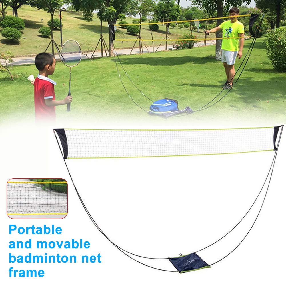Lightweight Badminton Net, Portable Movable Mesh Badminton Net with Stand, Suitable for Indoor Outdoor Training Beach Sports Competition Lawn Backyard and More