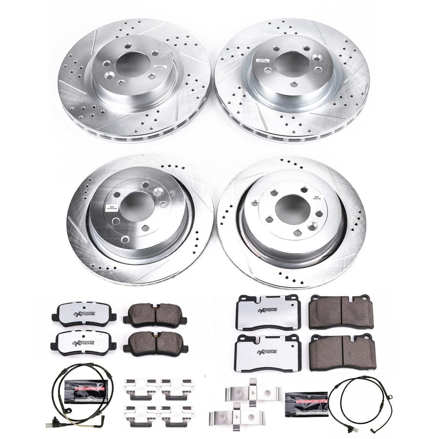 Power Stop Brake Kit Front and Rear For 2006 2007 2008 2009 Land Rover Range Rover Sport - Truck & Tow Carbon Fiber Ceramic Pads & Drilled and Slotted Rotors Replacement, K5443-36