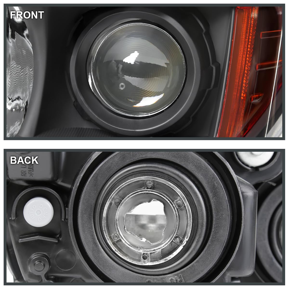 Black Projector Headlights SPEC-D TUNING Compatible with 2006-2008 Honda Pilot, Left + Right Pair Headlamps Assembly
