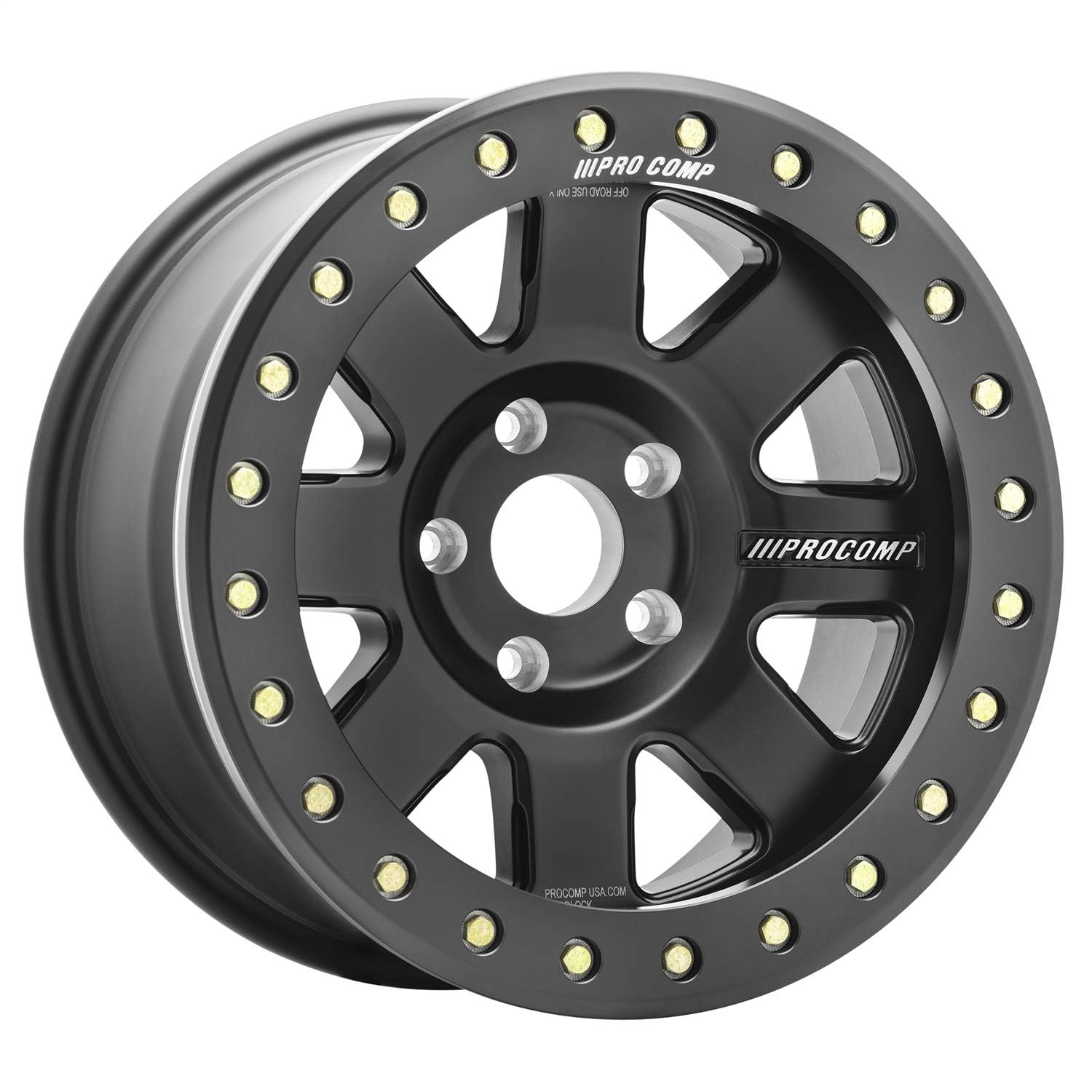 Trilogy Race Pro Comp Wheels Black Wheel with Brushed Finish (17 x 9. inches /5 x 5 inches, -6 mm Offset)