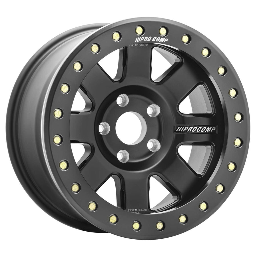 Trilogy Race Pro Comp Wheels Black Wheel with Brushed Finish (17 x 9. inches /5 x 5 inches, -6 mm Offset)