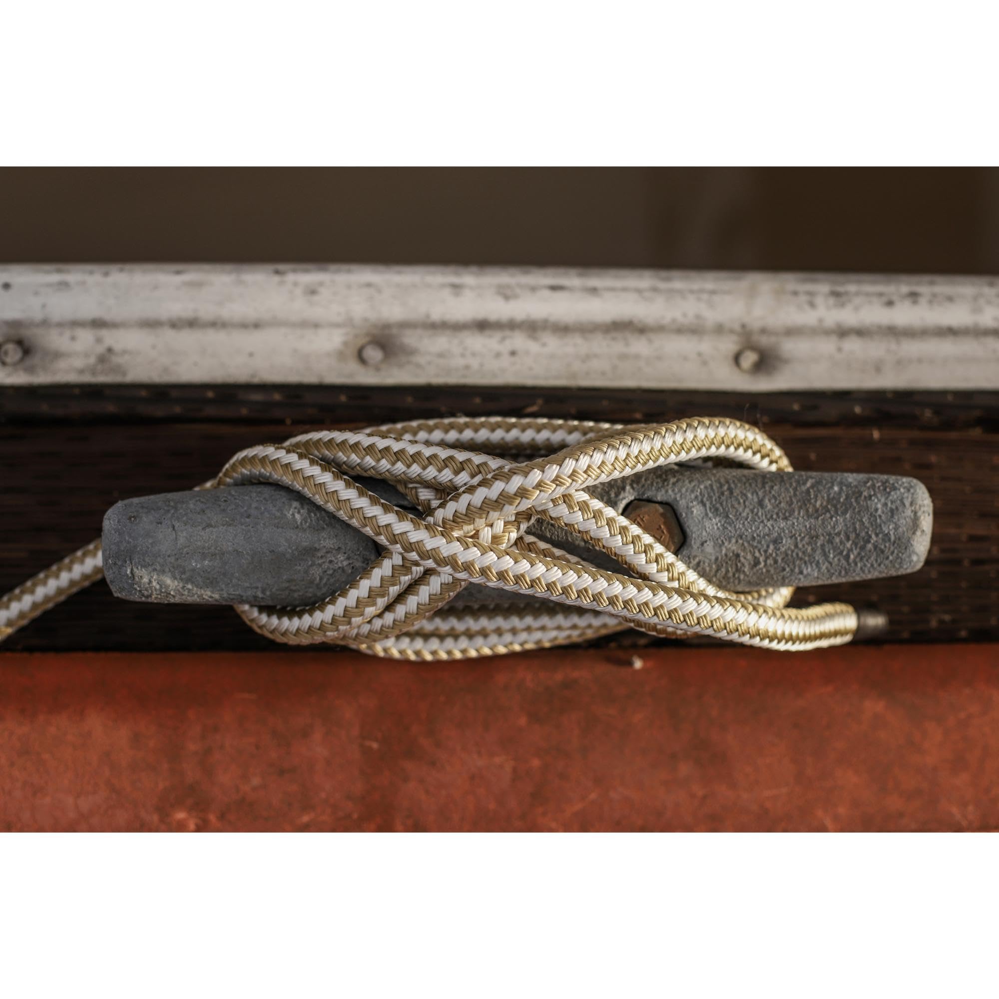 Dock Line CMP Cordage CDL1225WG, 1/2" Diameter - 25' Length, Double Braid, White Gold