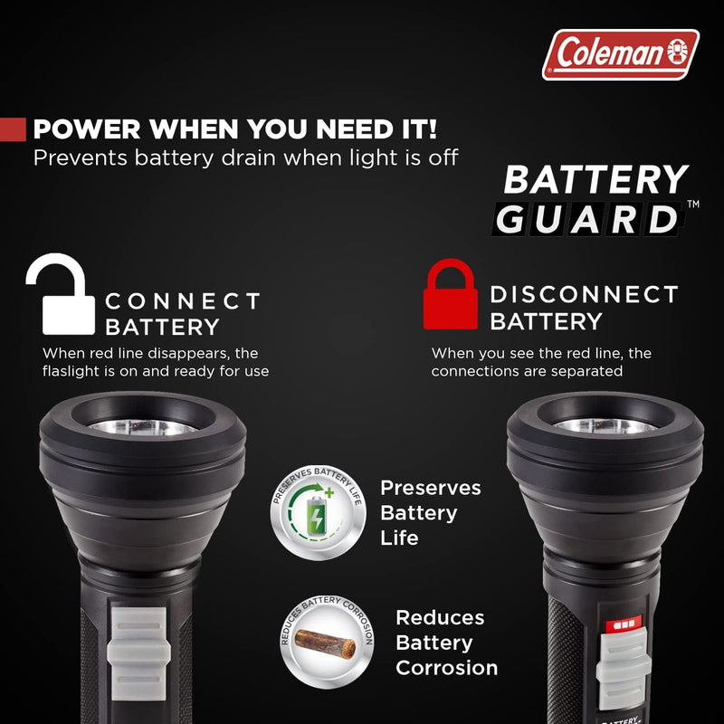 LED Coleman Flashlight | 325 Meter Flashlight with BatteryGuard