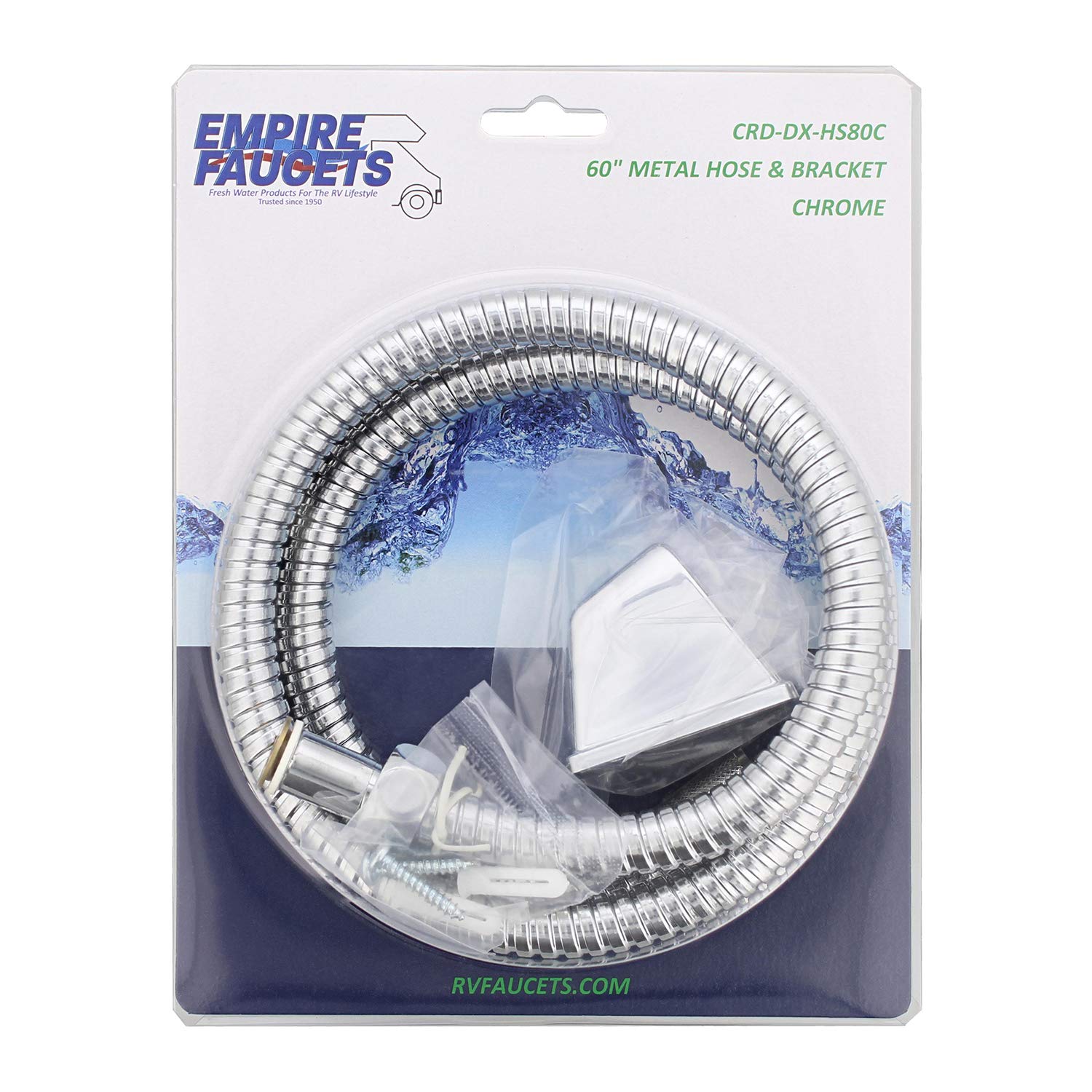 Empire Faucets 60" Replacement CRD-DX-HS80C Deluxe Shower Hose for Empire 80-Series Shower Kits - Chrome