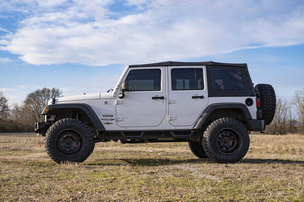 3.25" Rough Country Lift Kit with M1 Shocks for Jeep Wrangler JK Unlimited 4-Door (2007-2018)