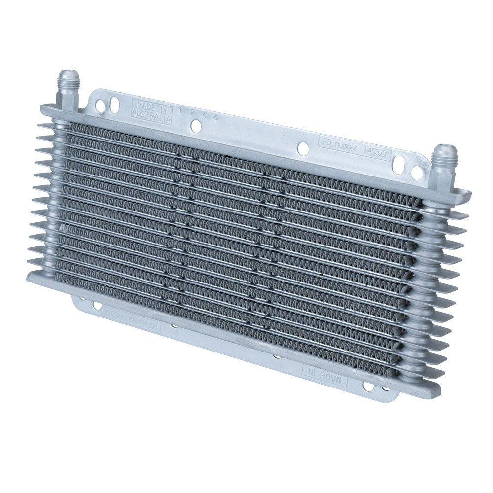 Stacked Plate 17-Row Transmission Cooler, 11 x 6 x 3/4" with -6 AN Fittings (400017)