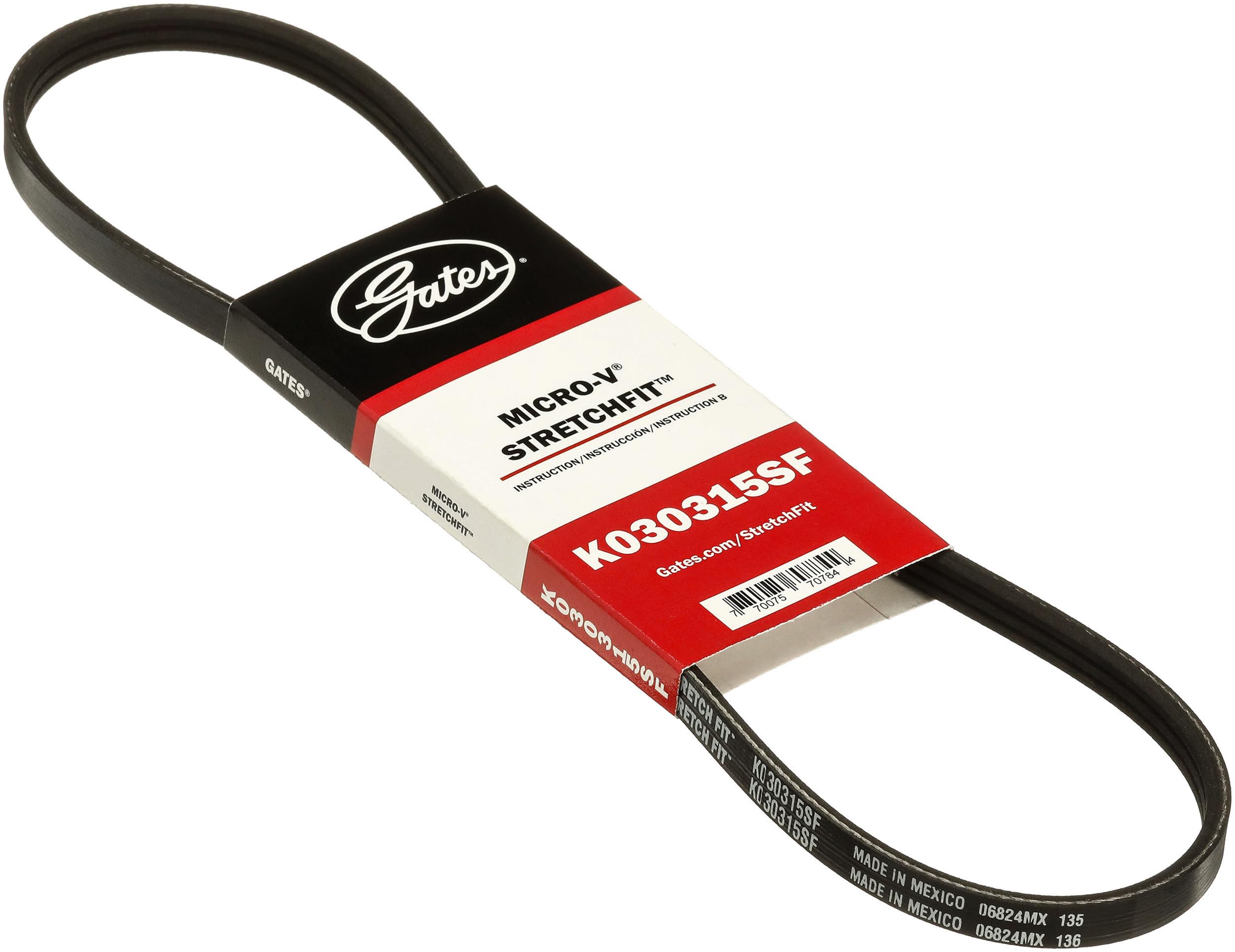 Gates K030315SF Genuine Stretch Fit Micro-V Serpentine Drive Belt