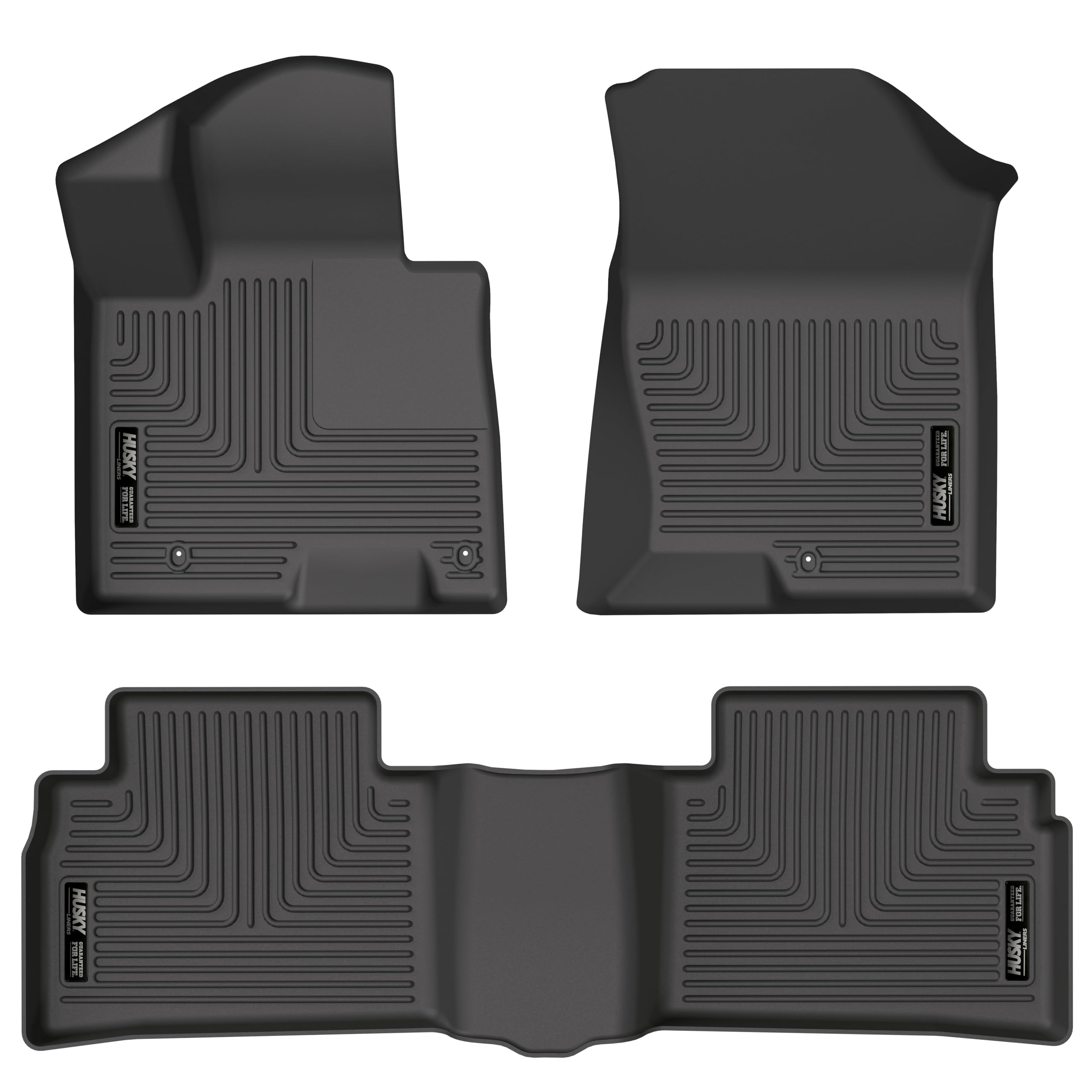Weatherbeater Husky Liners Floor Mats | Fits 2022-2025 Hyundai Tucson (Excludes Hybrid Model) | Front & 2nd Row, 3-pc Black - 95781