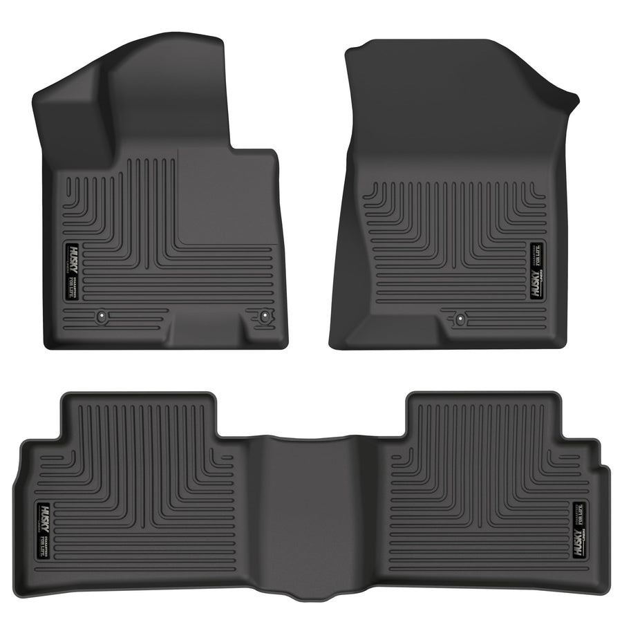 Weatherbeater Husky Liners Floor Mats | Fits 2022-2025 Hyundai Tucson (Excludes Hybrid Model) | Front & 2nd Row, 3-pc Black - 95781