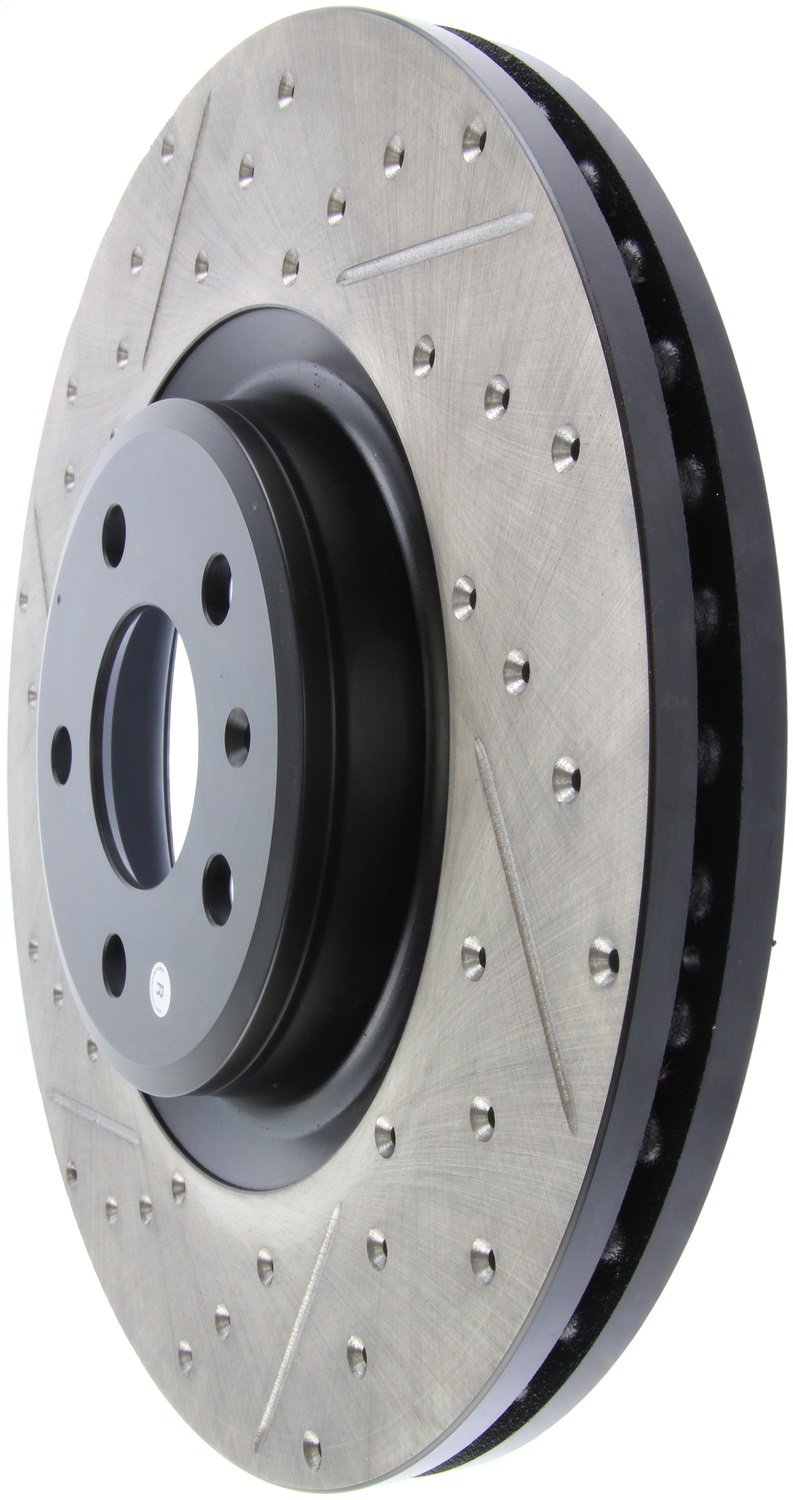Sport StopTech Front Right Drilled/Slotted Disc Brake Rotor 127.33138R - Fits Select Audi A5, A6, A7, Quattro, Q5, S4, S5 and Porsche Macan Vehicles