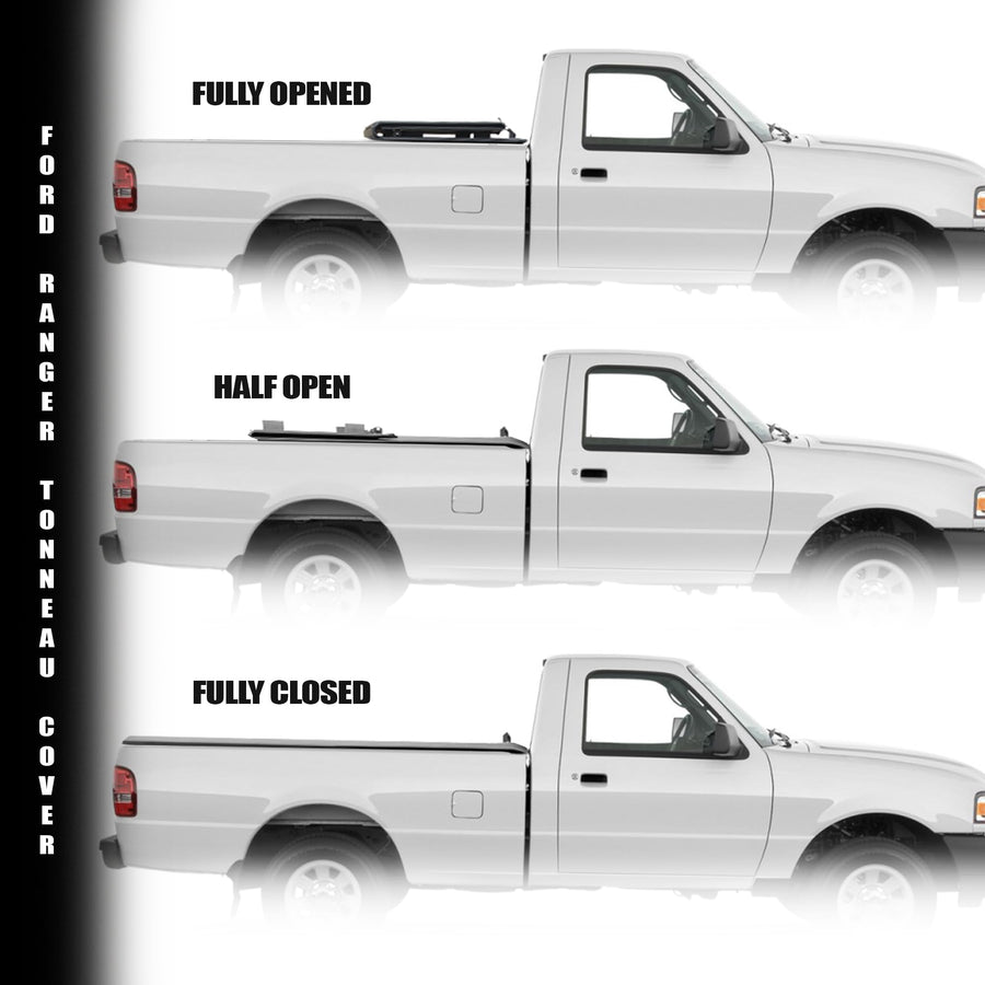CoveRex TFX Series Armordillo USA Low Profile Hard Tri-Fold Truck Bed Tonneau Cover Fits 1983-2011 Ford Ranger / 1994-2010 Mazda B-Series B2300 / B2500 / B3000 / B4000 6 Ft (72") Bed