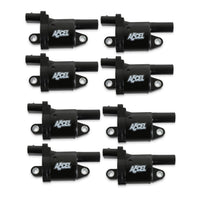 140080-8 ACCEL Ignition Coils, Black, Round, black, 8-Pack