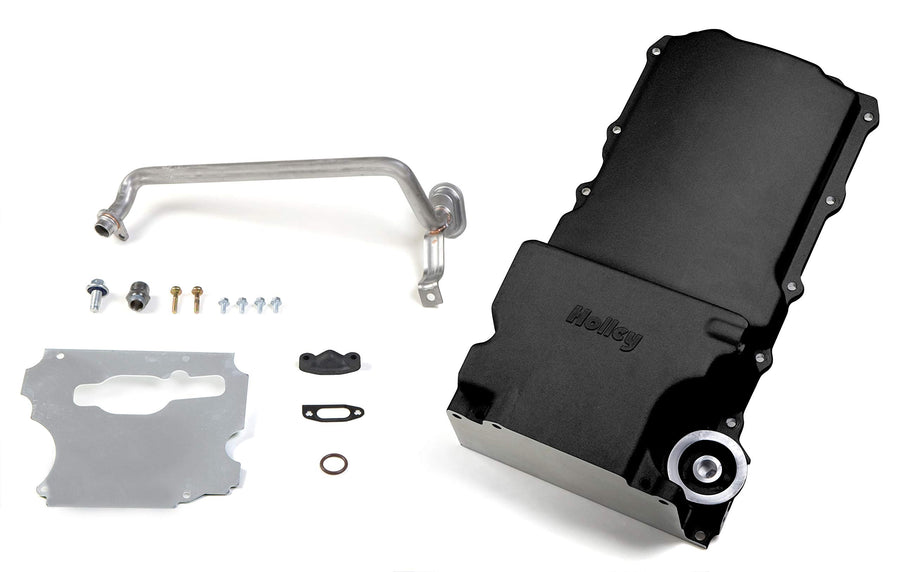 LS Swap Holley 302-1BK Oil Pan - Carbon Black Ceramic