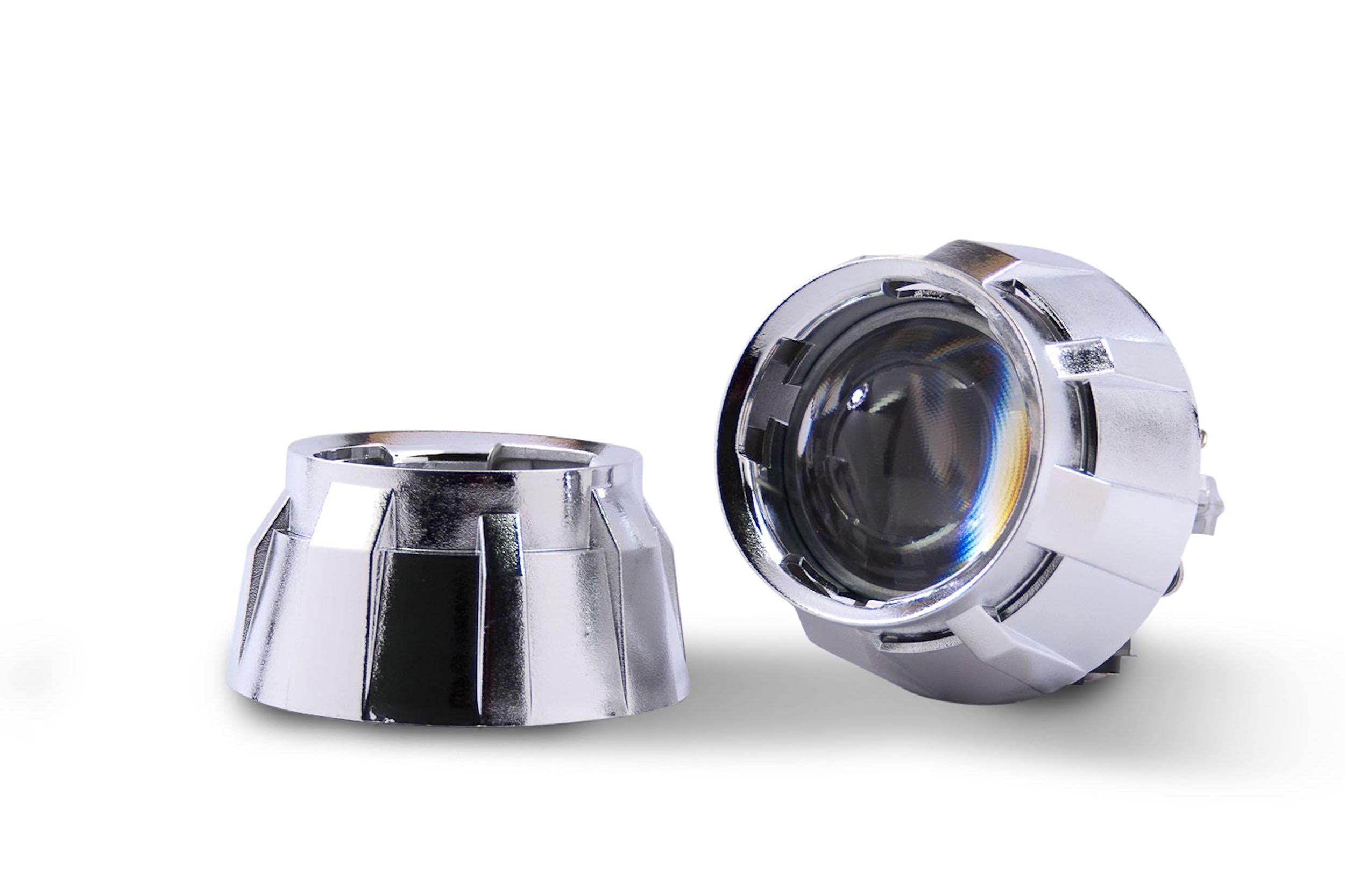 Morimoto 1.0 Gatling Gun Projector Shroud, Chrome Finish Bezel with Mounting Clips for Custom Projector RetroFits (1x S80)