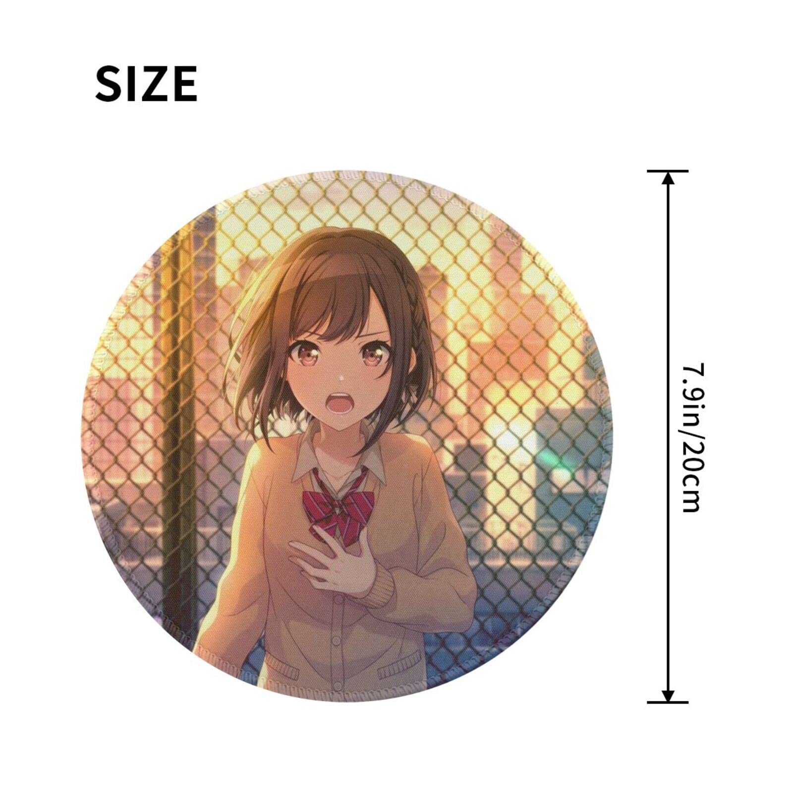 Cute Monira Project Sekai Round Mouse Pad, Gaming Mouse Pad, Waterproof, Anti-Slip, Durable, Stylish, For Office and Home, 4 Pieces