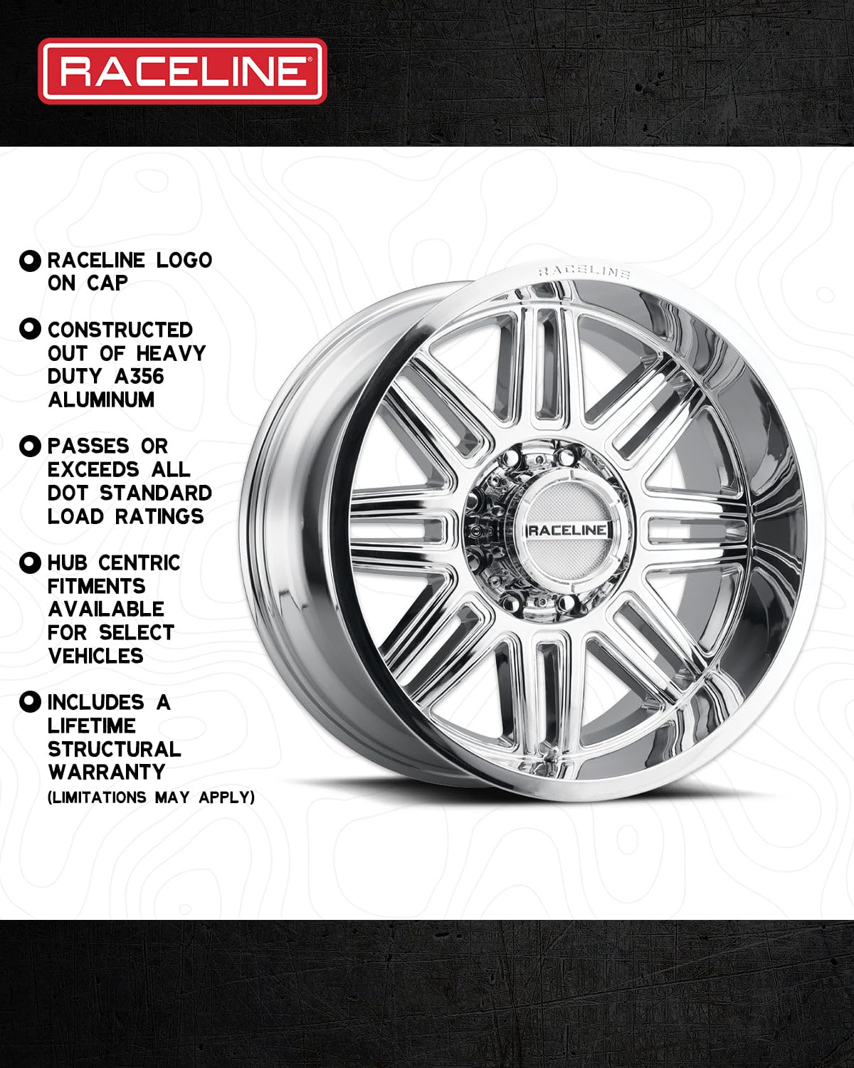 948C SPLIT Raceline Wheels Chrome Wheel (17 x 8.5 inches /6 x 139 mm, 0 mm Offset)