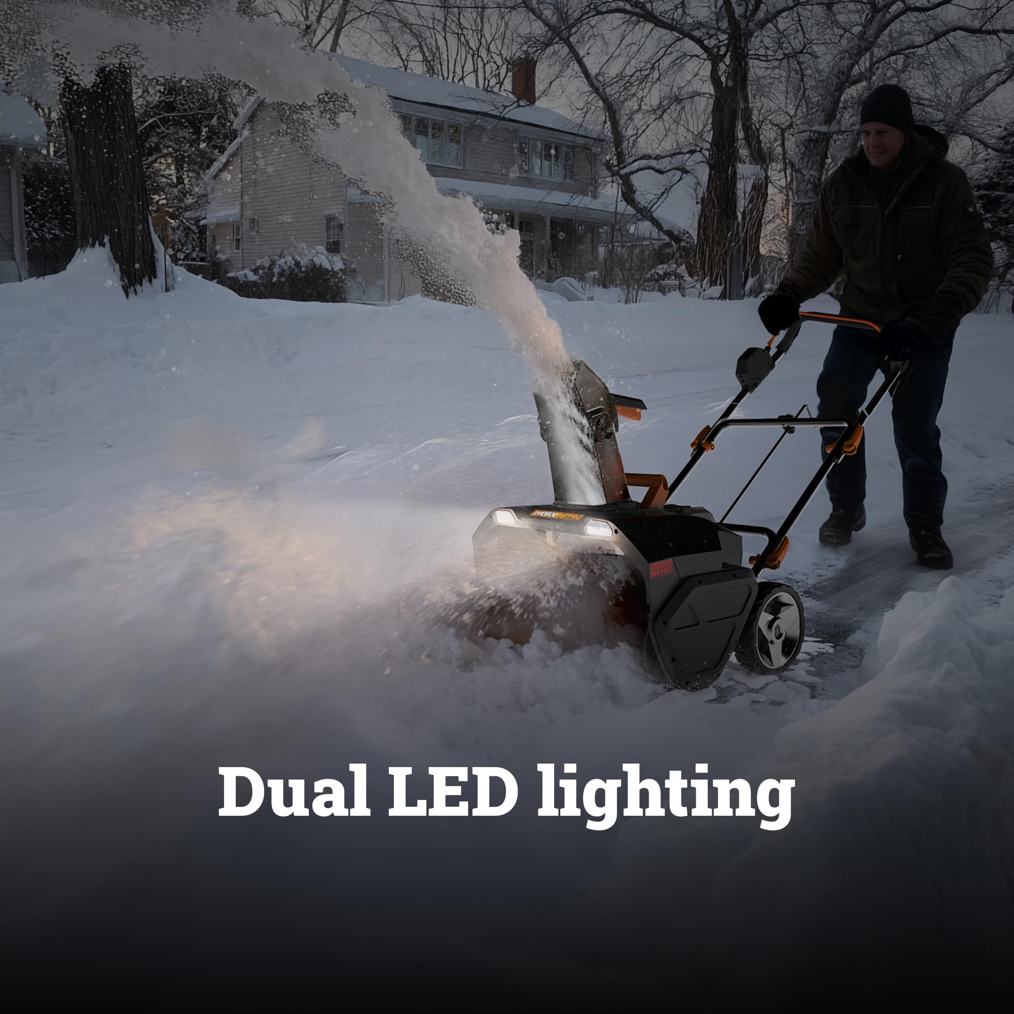 40V WORX 20" Cordless Snow Blower, Electric Snow Thrower for 6-Car Driveway, Snow Removal with Brushless Motor, 2 × 4.0 Ah Batteries & Charger Included, WG471