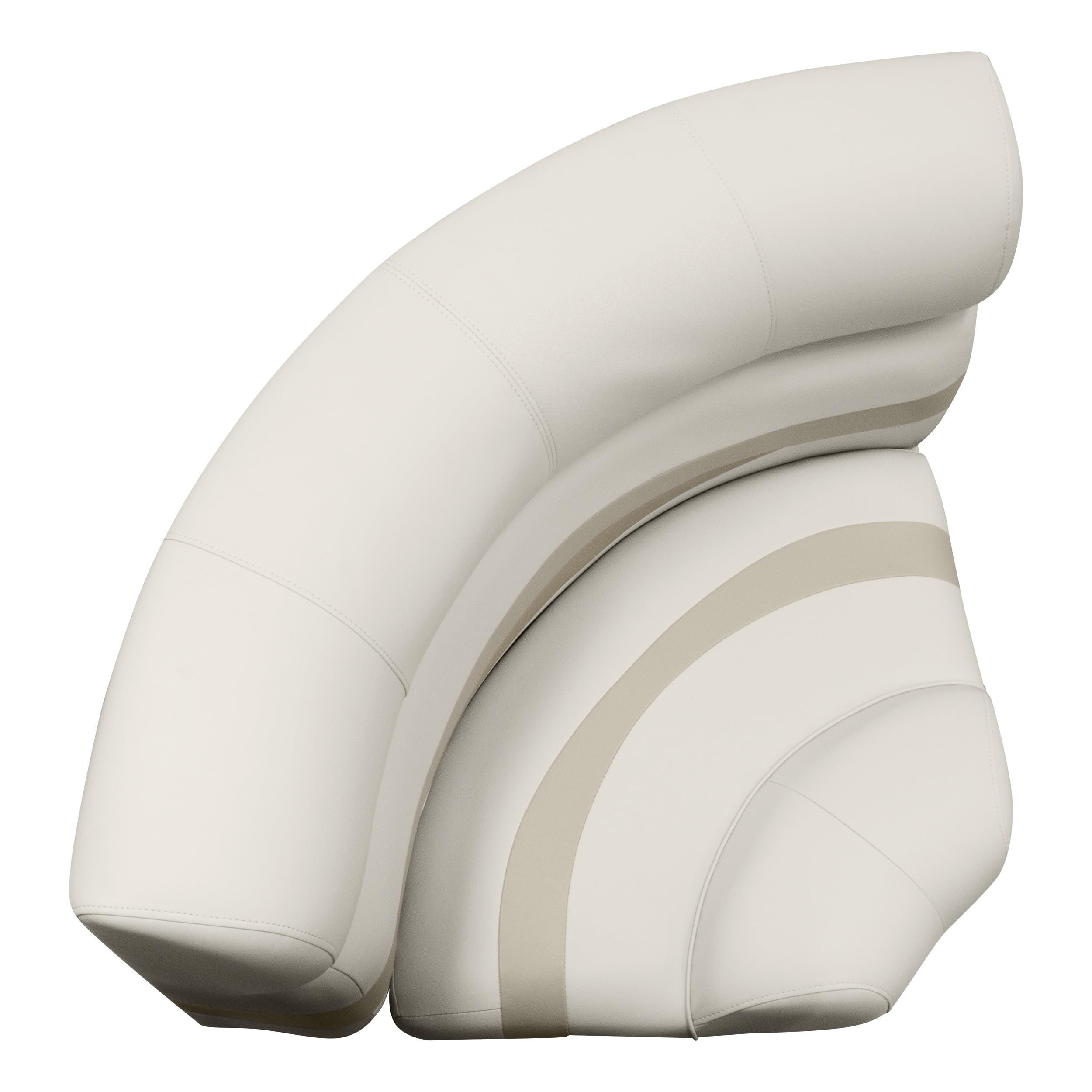 Wise Premier Series BM11002-1066 32" Bow Radius Corner Pontoon Seat Cushion Set, Stone/Mocha Java/Khaki
