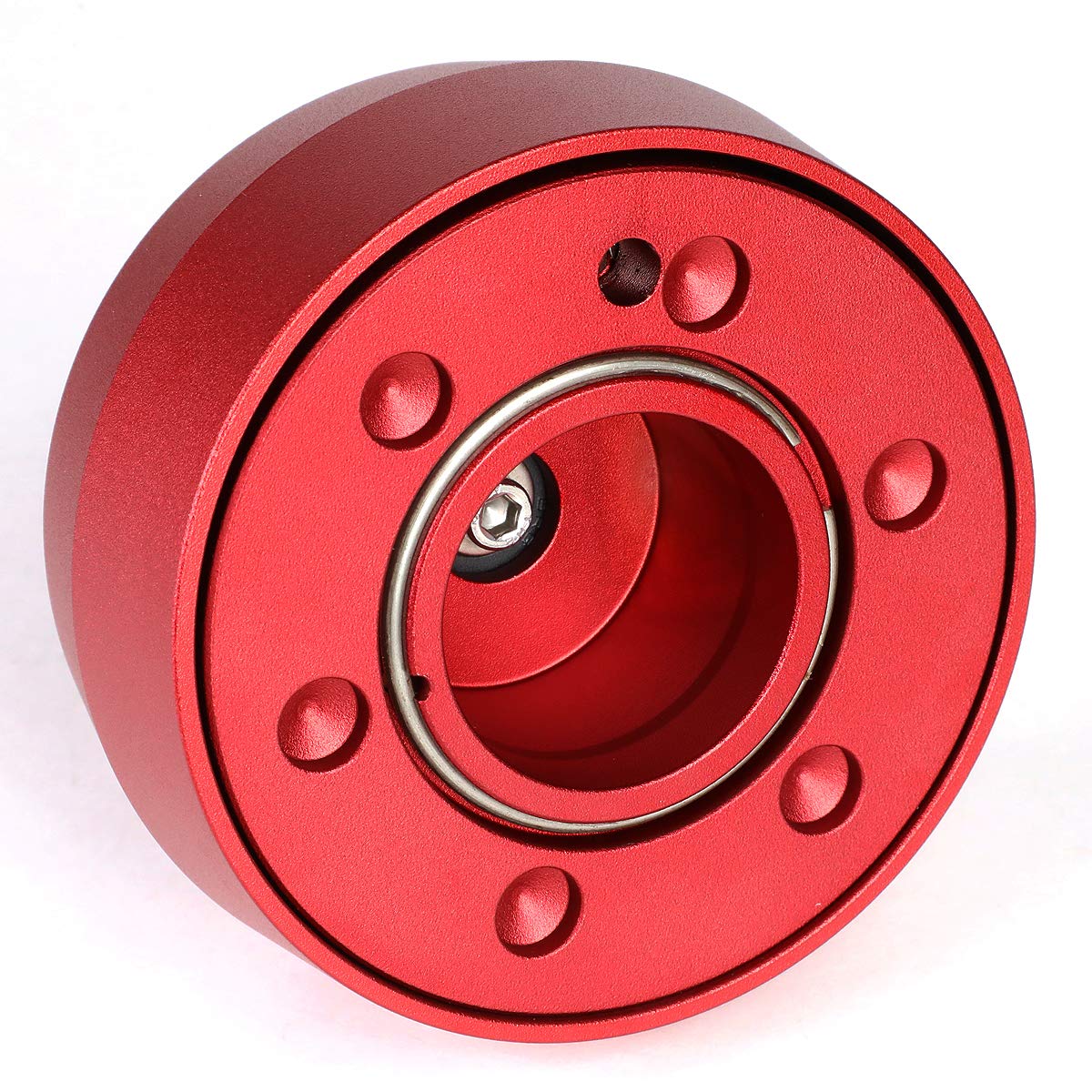 NRG Innovations Steering Wheel NRG-SRK-201RD Version 2 Quick Release Short Hub Adapter with Mounting Bolts, Quick Lock W/Free Spin Red
