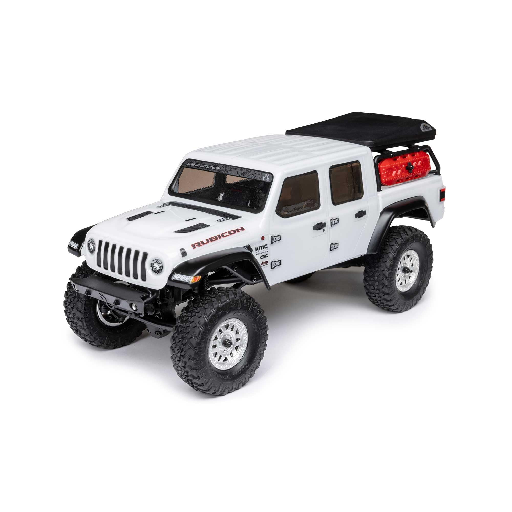 Axial SCX24 Jeep Gladiator RC Truck 4 Wheel Drive Rock Crawler Brushed RTR Nothing Needed to Complete Ready-to-Run White AXI00005V2T4, Remote Control Car, RC Car, RC Crawler