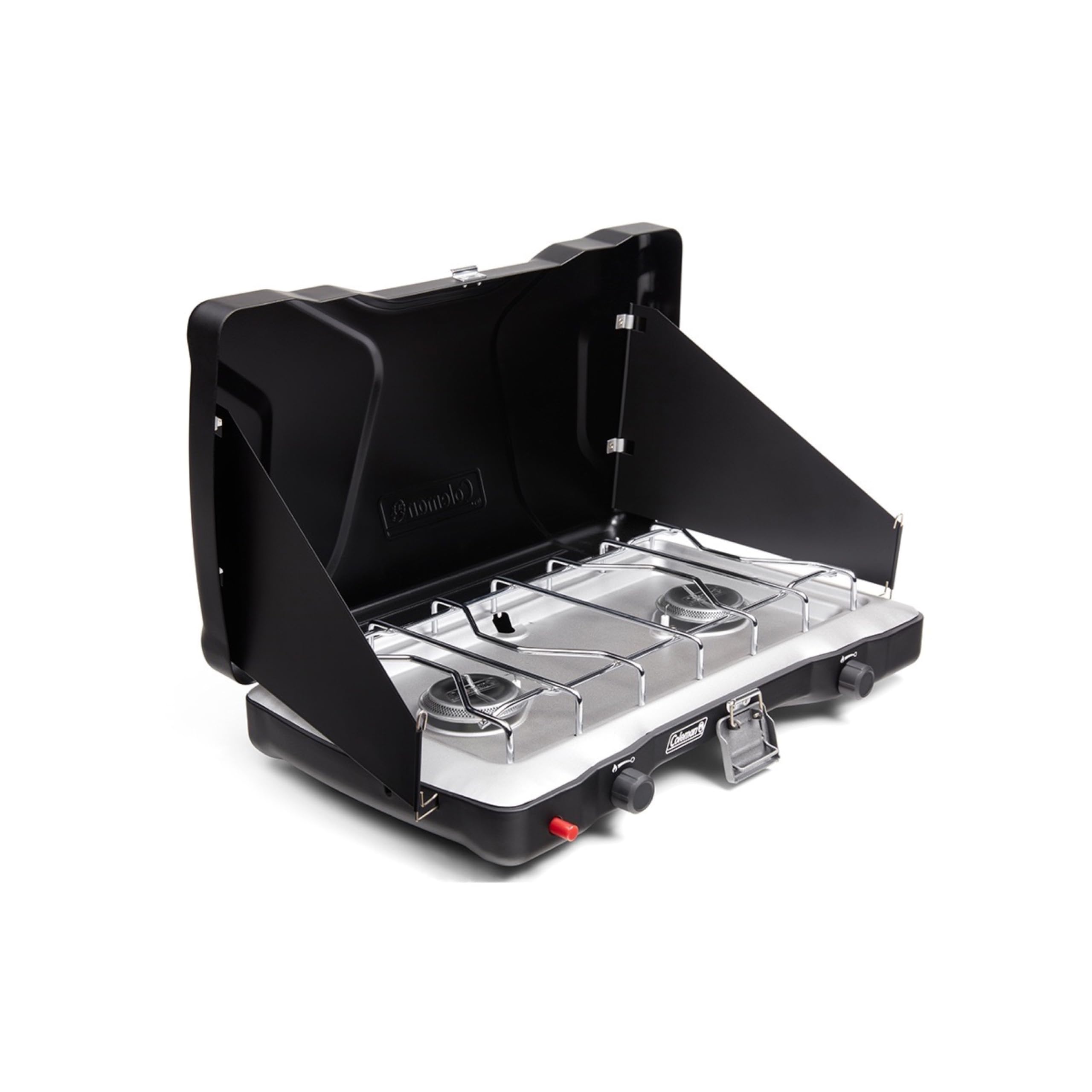 Triton+ Coleman 2-Burner Propane Camping Stove with InstaStart Ignition, Portable Camping Cooktop with 2 Adjustable Burners & Wind Guards, 22,000 BTUs of Power for Camping, Tailgating, Grilling
