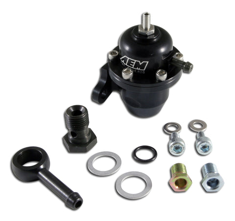 High Volume AEM 25-304BK Black Adjustable Fuel Pressure Regulator