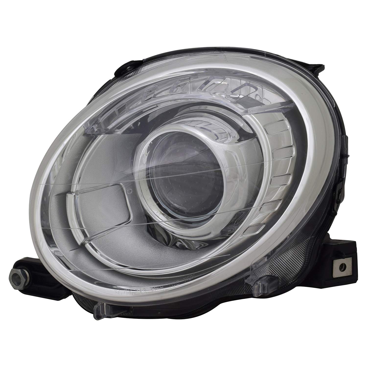 Left TYC Headlight Assembly Compatible with 2012-2019 Fiat 500