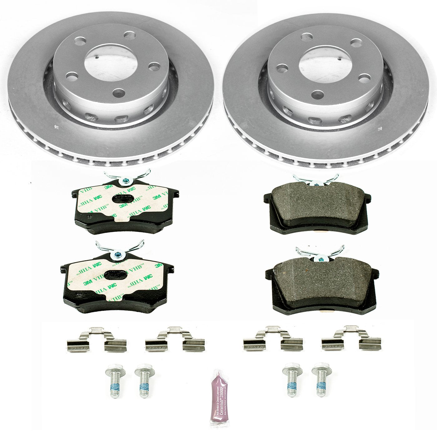 Power Stop ESK4844 Euro-Stop Rear Brake Kit For Audi Volkswagen S6 2002-2003, Passat 2002-2004 [Model Specific]