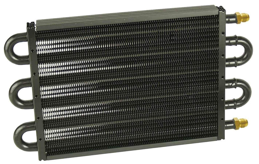 Derale 13.5 x 7.625 x 0.75 in Fluid Cooler, Tube Type, 6 AN Male Inlet/Outlet, Aluminum, Black Powder Coat, Universal, Each