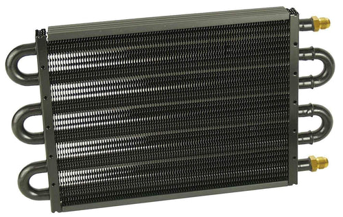 Derale 13.5 x 7.625 x 0.75 in Fluid Cooler, Tube Type, 6 AN Male Inlet/Outlet, Aluminum, Black Powder Coat, Universal, Each