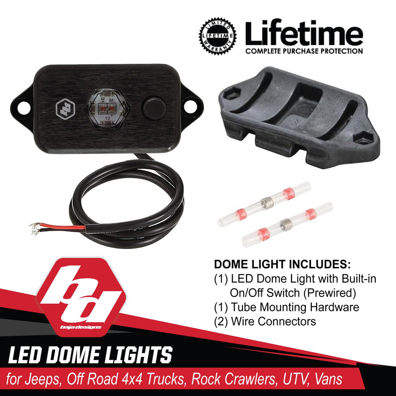 LED Dome Light Baja Designs with Switch (Red)