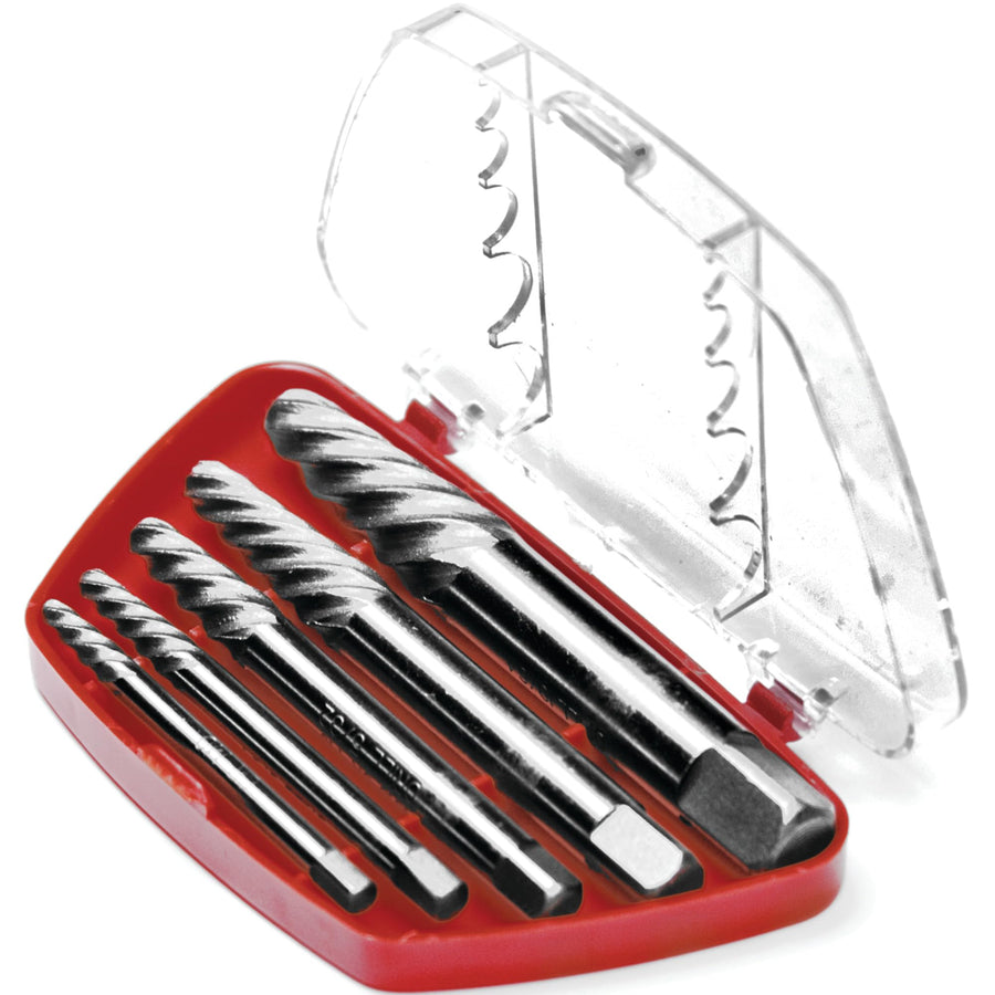 Heavy Duty Performance Tool W2966 - Screw Extractor Set for Removing Damaged Screws, Broken Studs, Set Screws, and Pipe Fittings with Storage Case