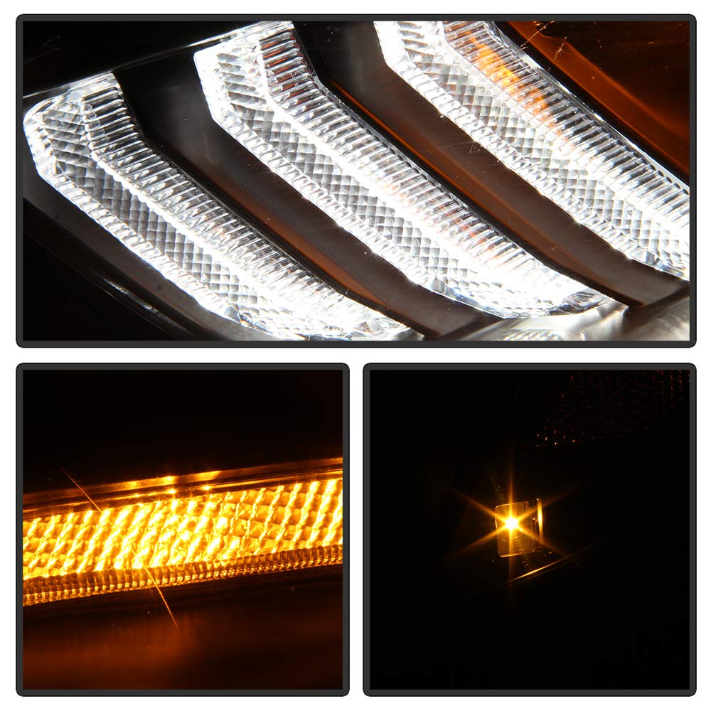 Ford Focus 15-18 Spyder 5086105 Projector Headlights - Sequential Turn Signal Light Bar - Low Beam-H7(Included) ; High Beam-H1(Included) ; Signal-LED(Included) - Black