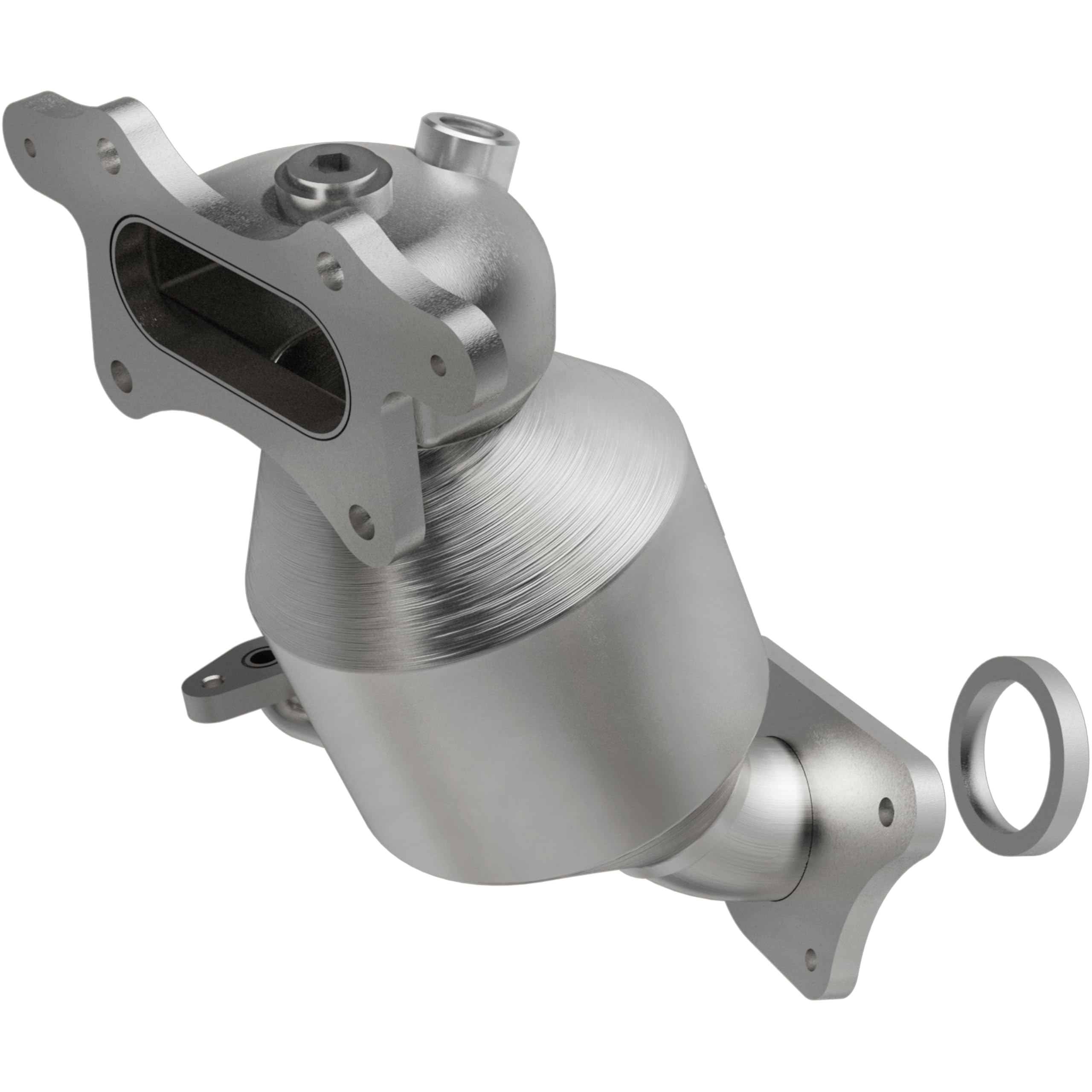 MagnaFlow Catalytic Converter Manifold OEM Grade Federal/EPA Compliant 51680 - Stainless Steel 2in Main Piping, 11.625in Overall Length, Pre-Converter O2 Sensor - 2009-2013 Fit OEM Replacement