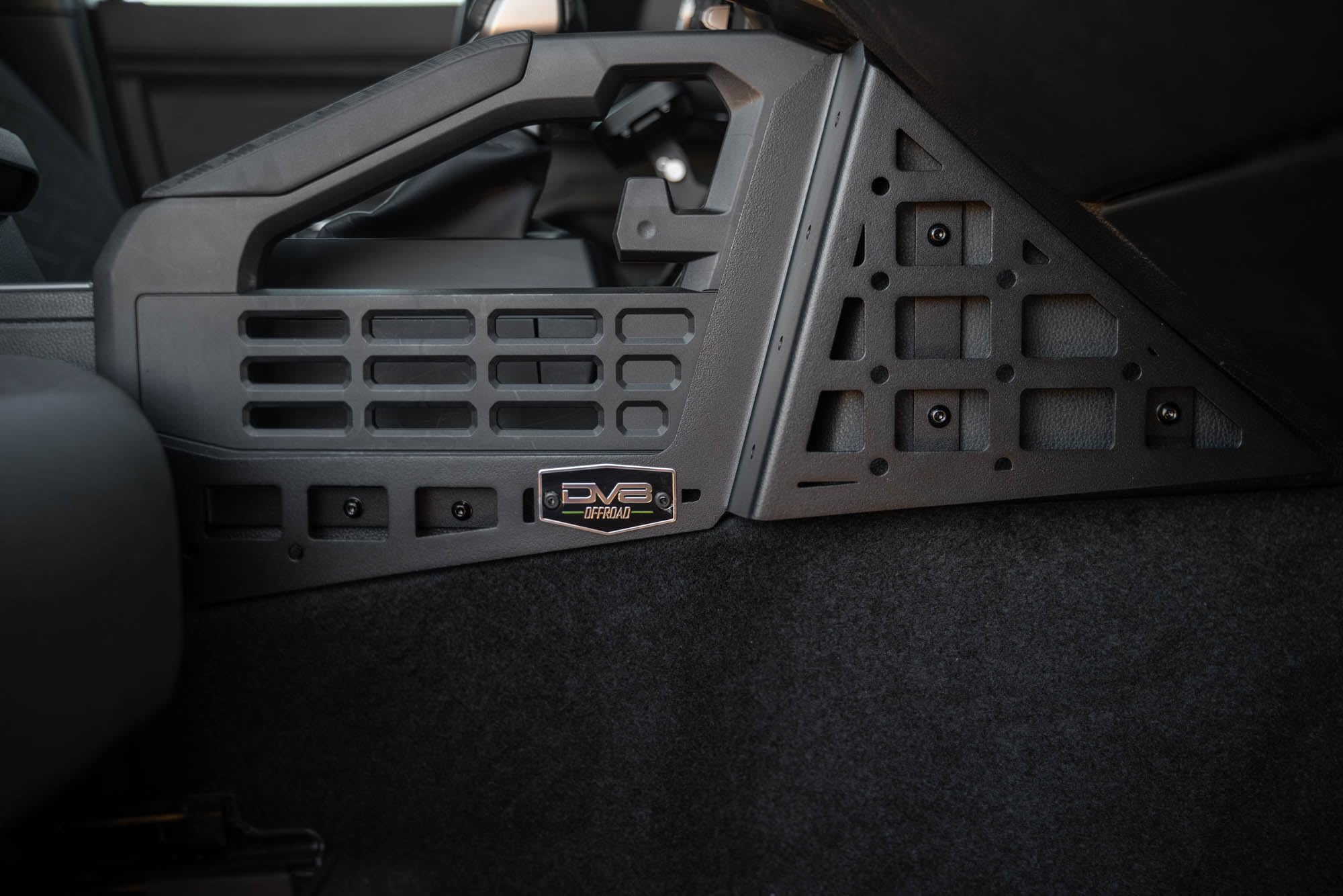 Center Console DV8 Molle Panels & Digital Device Mount for 2024 Toyota Tacoma | Compatible w/ Bulletpoint & RAM Mounts | Quick Access to Your Daily Gear & Digital Devices | Black Powder Coat | Steel